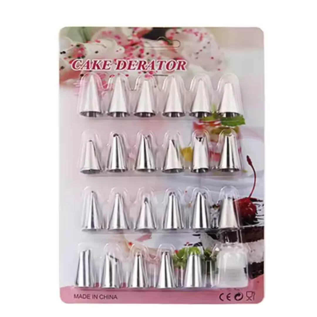 Set de 24 vârfuri de decorare pentru cofetărie