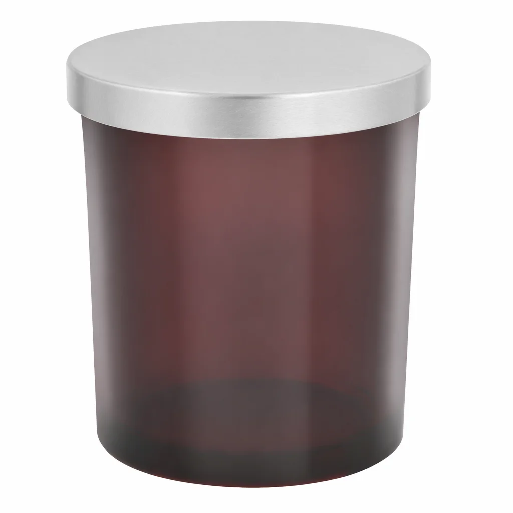 Recipient din sticlă Chihlimbar Inchis pentru lumânări 300 ml - imagine 4